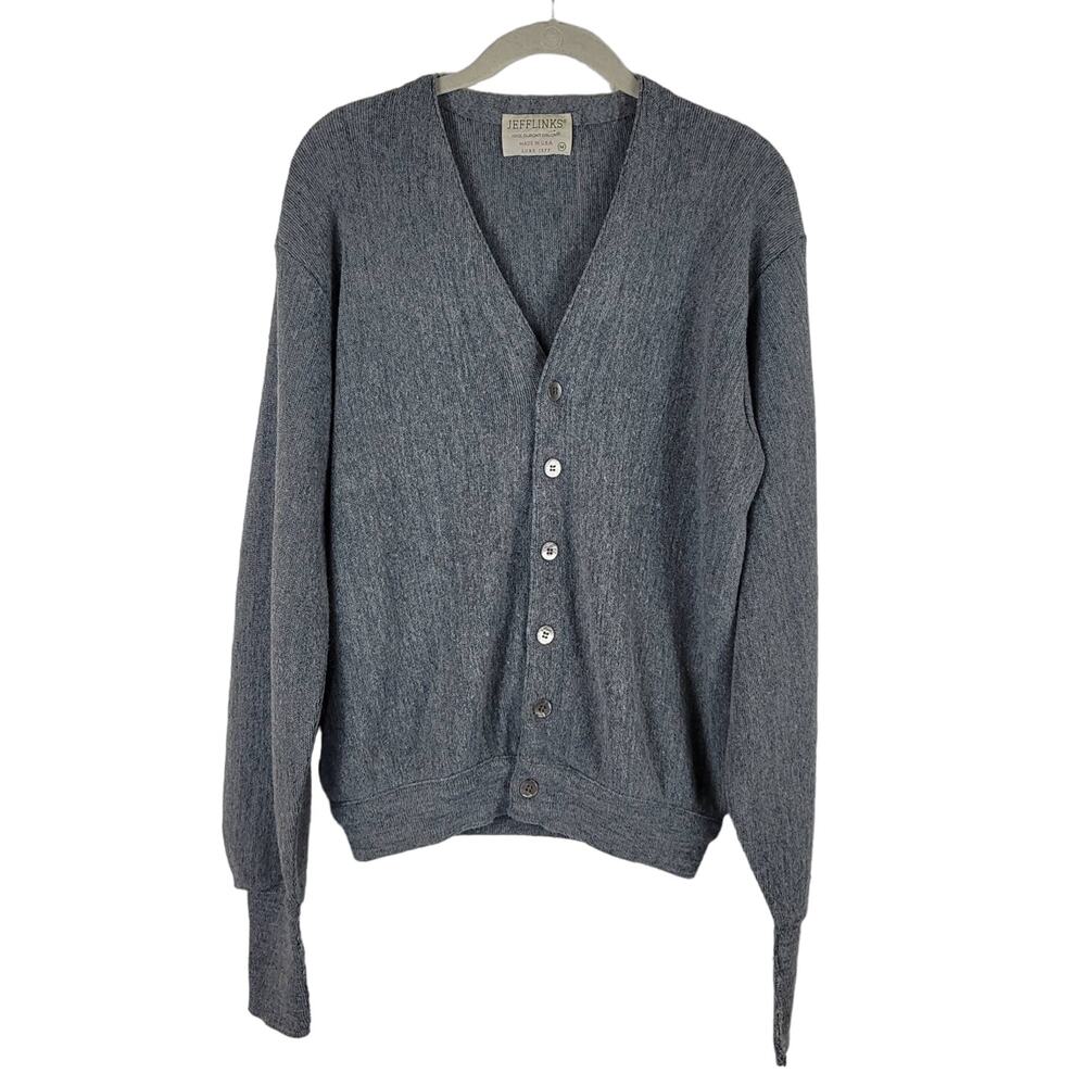 Vintage Jefflinks Lord Jeff 100% Dupont Orlon Men's Cardigan Sweater M